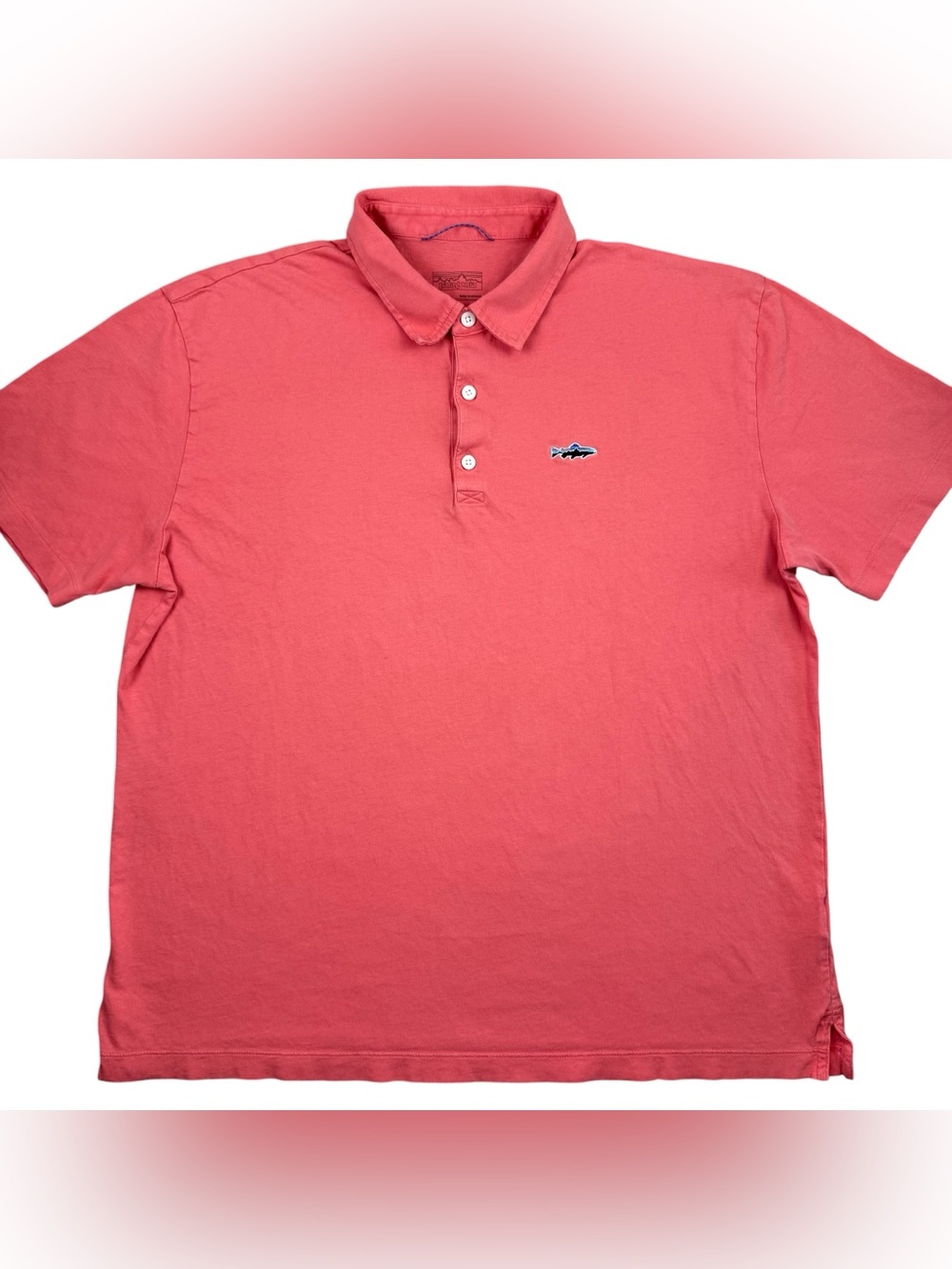 Patagonia Trout Fitz Roy Polo Shirt Spiced Coral Outdoor Fishing Men’s size L